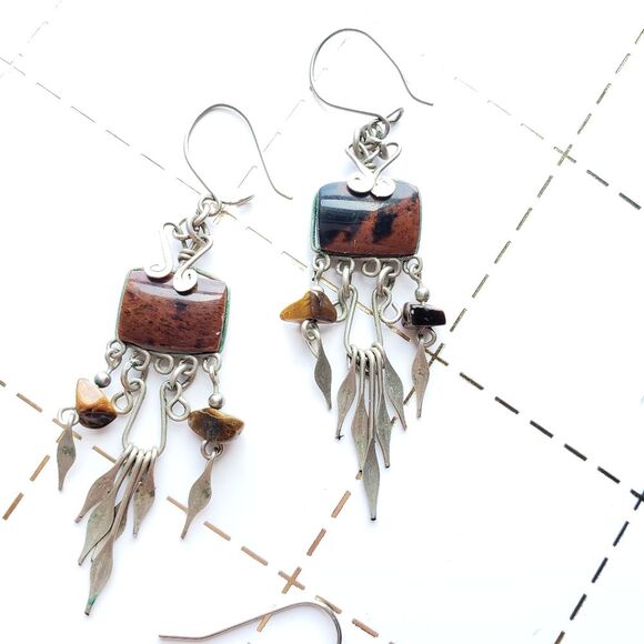 Earring Lot, 5 Pairs, Petite Dangly, Beaded, Glass - Picture 5 of 7